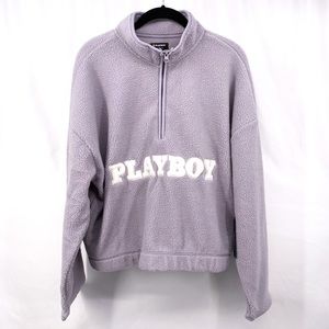 PLAYBOY x PacSun Womens 1/2 Zip Fleece Sweatshirt